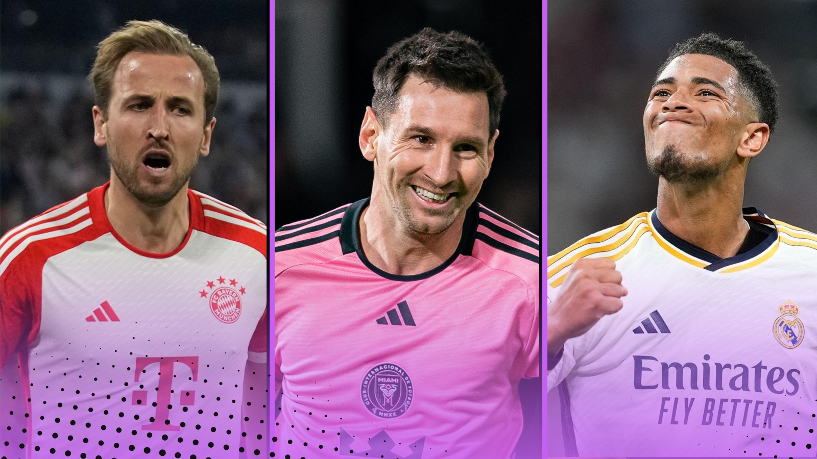 2024 Ballon d'Or candidates Harry Kane Lionel Messi Jude Bellingham