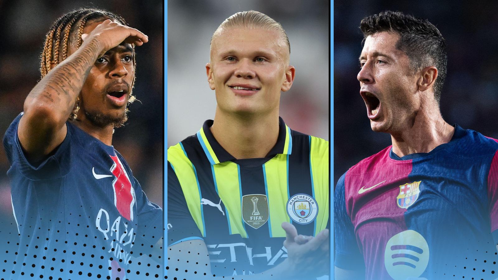 Erling Haaland European Golden Shoe 2024-25 Race Top Goalscorers Europe's five major leagues Robert Lewandowski Bradley Barcola