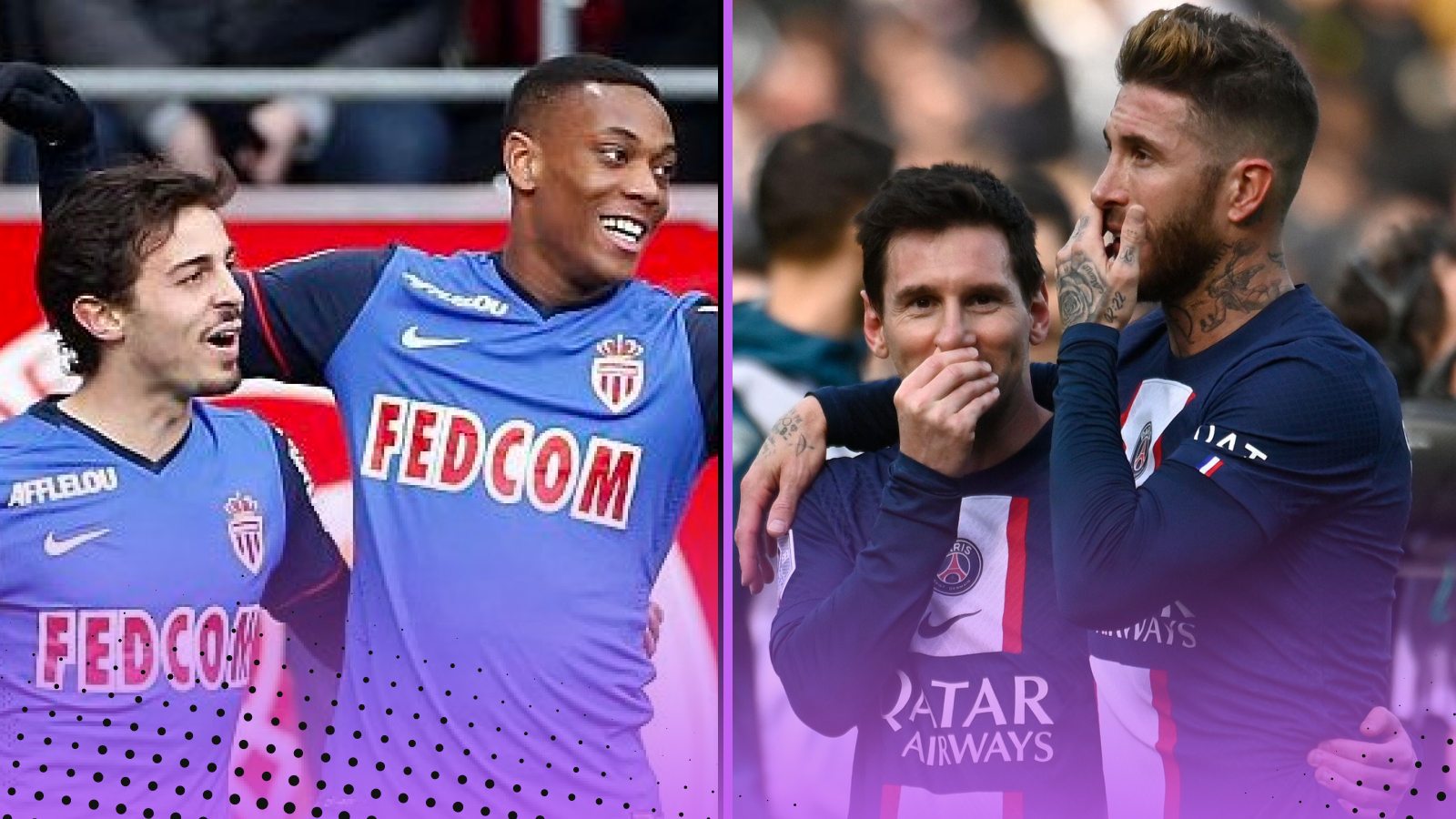 Bernardo Silva and Anthony Martial, Lionel Messi and Sergio Ramos.